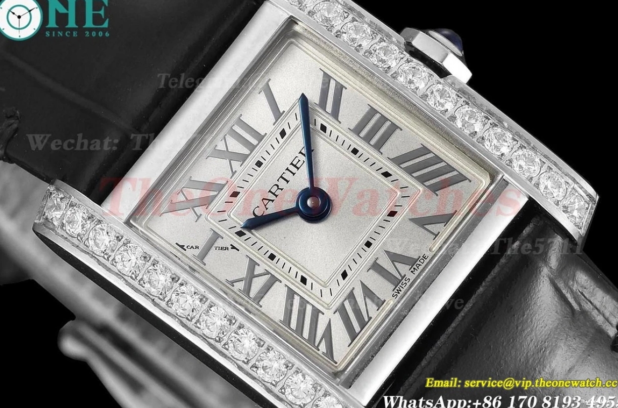 LE Dia Quartz Silver SS 8848F Dial Française Black Tank 21.2mm 0416